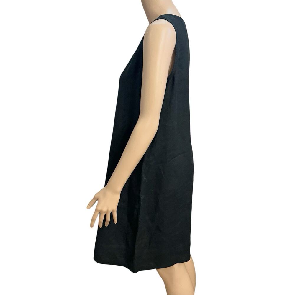 J Jill Linen Shift Dress Medium Petite Black Sleeveless Boho Vacation Casual - Picture 3 of 8